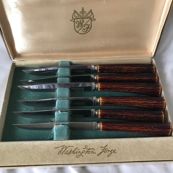 Vintage Washington Forge , 6 pc steak knife set. - Picture 2 of 6